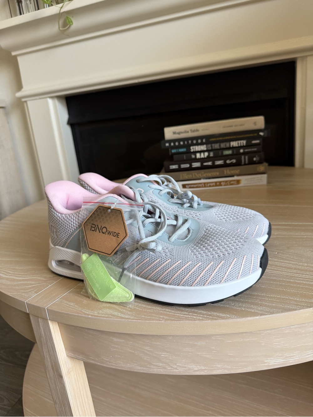 BNQ|Women’s Light Gray & Pink Athletic Sneakers,Orthotic slip on tennis shoe NEW